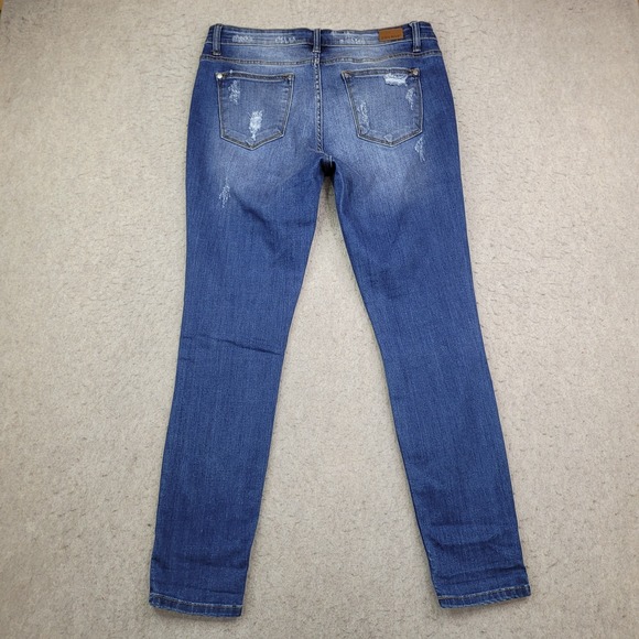 Judy Blue Skinny Fit Leopard Print Patch Mid Rise Jean Women's Size 13/31 - Picture 5 of 12